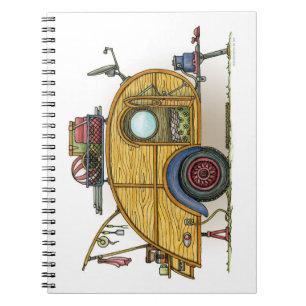 Caderno Espiral Reboque bonito do viagem do campista da lágrima d