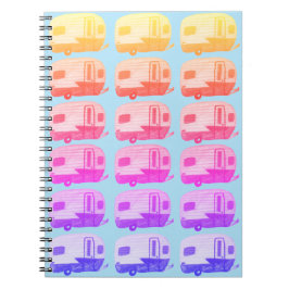 Caderno Espiral Reboque de Vintage Camping RV Camper Colorido