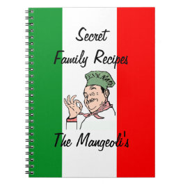Caderno Espiral Receita-Bandeira italiana de Italia