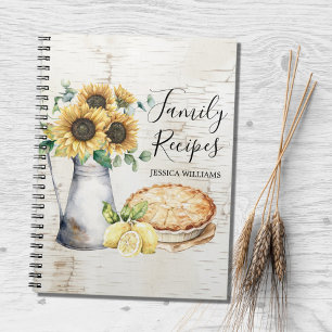 Caderno Espiral Receita da família rustica Elegante de fazendeiros