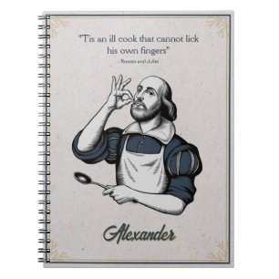 Caderno Espiral Receita de Baking Personalizada de Chef Elegante