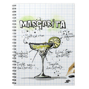 Caderno Espiral Receita de Cocktail Margarita