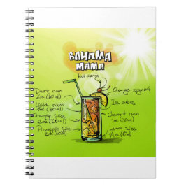 Caderno Espiral Receita de coquetel Bahama