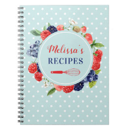 Caderno Espiral Receita de Sobremesa de Cozinha Retro Personalizad
