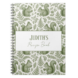 Caderno Espiral Receita Florestal de Chinoisaria Verde Monograma