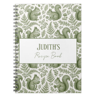 Caderno Espiral Receita Florestal de Chinoisaria Verde Monograma