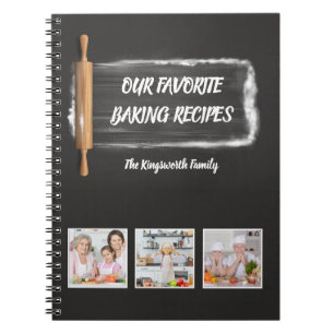 Caderno Espiral Receita Foto personalizada favorita da família