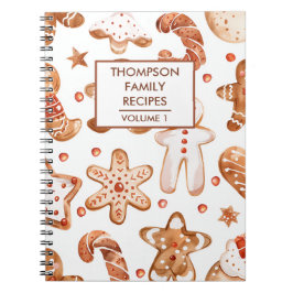 Caderno Espiral Receita Personalizada de Cookies de Natal
