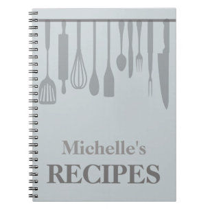 Caderno Espiral Receita personalizada de utensílios de cozinha