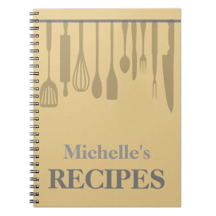 Caderno Espiral Receita personalizada de utensílios de cozinha