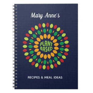 Caderno Espiral Receitas com Base em Plantas com Folha de Mandala