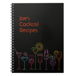 Caderno Espiral Receitas customizáveis do cocktail