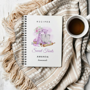 Caderno Espiral Receitas da Padaria Roxa Sweet Treats