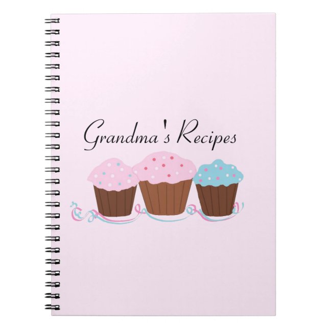 Caderno Espiral Receitas da vovó - Cupcakes Foscos (Frente)