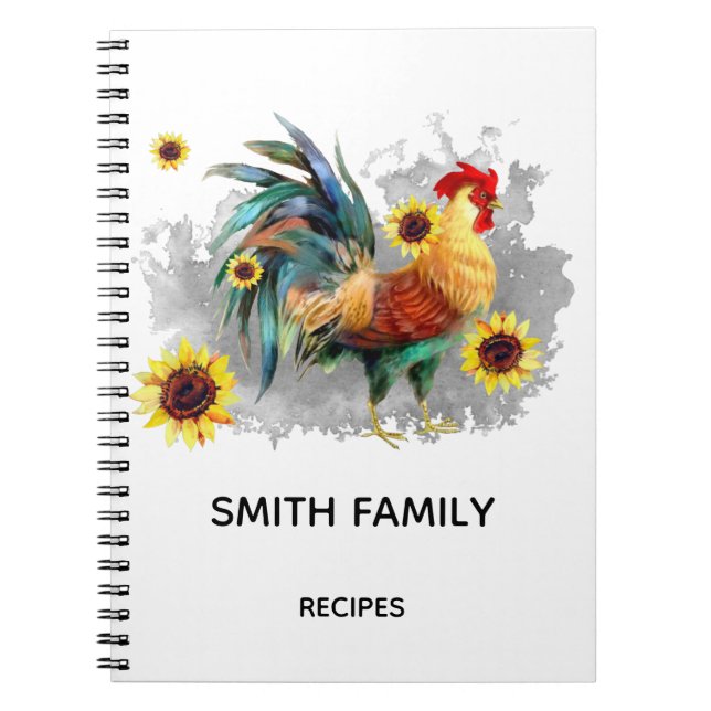 Caderno Espiral Receitas personalizadas de cozinha (Frente)