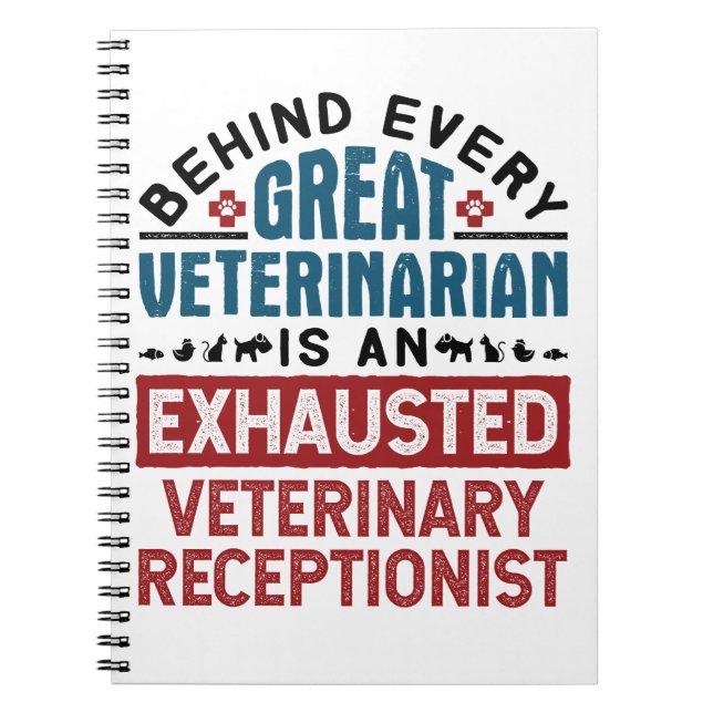Caderno Espiral Recepcionista Veterinário Exausto (Frente)