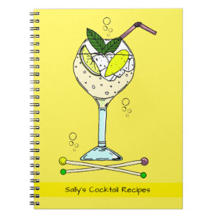 Caderno Espiral Recipiente Cocktail Glass Gin Drinker Cocktail
