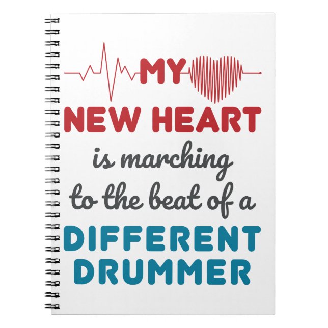 Caderno Espiral Recipiente de transplante cardíaco Novo batimento  (Frente)