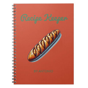 Caderno Espiral Recipiente Panificação Terracotta Green Baking Lov