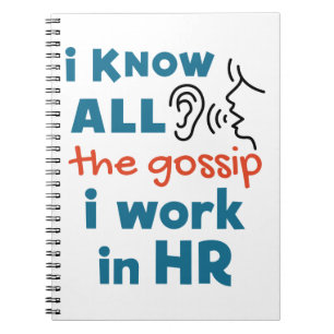 Caderno Espiral Recursos Humanos Engraçados RH Conheço todos os