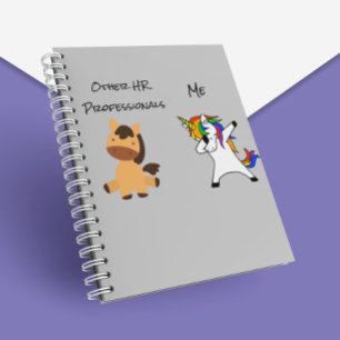Caderno Espiral Recursos Humanos HR Unicórnio Horse Engraçado