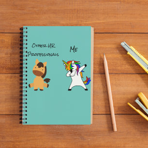 Caderno Espiral Recursos Humanos Unicórnio RH Cavalo Engraçado