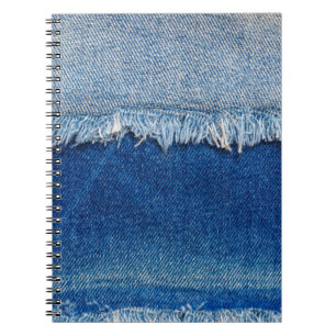 Caderno Espiral Recusar jeans. Tecido denim estampado estampado co