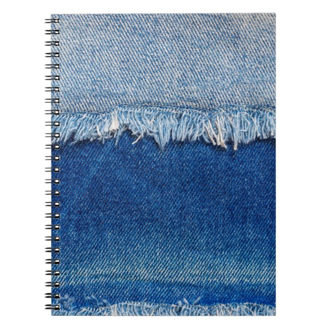 Caderno Espiral Recusar jeans. Tecido denim estampado estampado co (Frente)