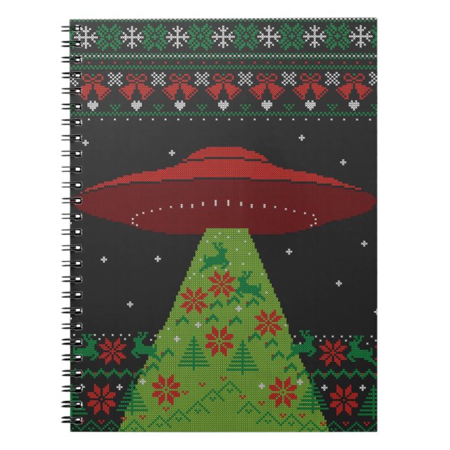 Caderno Espiral Red and Green OFO Trator Beam Ugly Christmas (Frente)