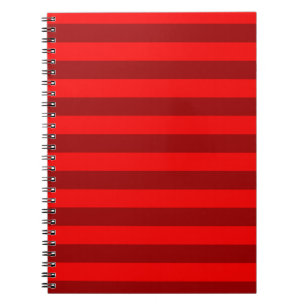 Caderno Espiral Red and Maroon Stripes Design