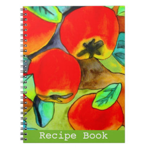 Caderno Espiral Red Apple watercolor arte original Receber livro
