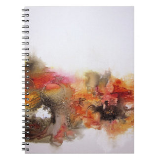 Caderno Espiral Red Brown Orange White Modern Abstrato Art