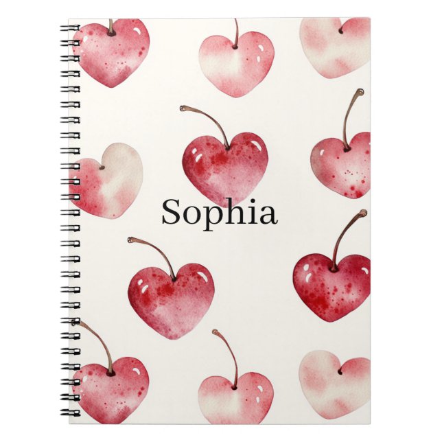 Caderno Espiral Red Cherry Hearts (Frente)