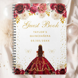 Caderno Espiral Red Floral Princess Quinceañera