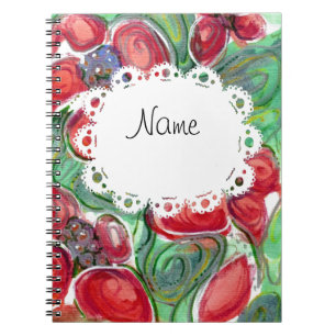 Caderno Espiral Red Flowers Fantasy