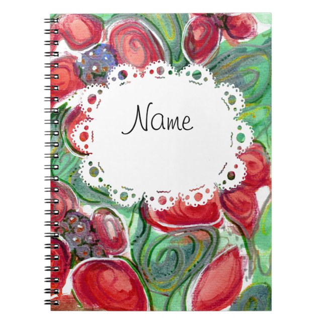 Caderno Espiral Red Flowers Fantasy (Frente)