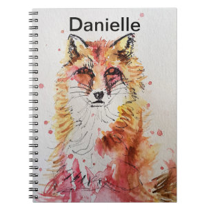 Caderno Espiral Red Fox raposas Girls name Notebook