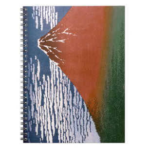 Caderno Espiral Red Fuji, Aka Fujiyama Volcano Katsushika Hokusai