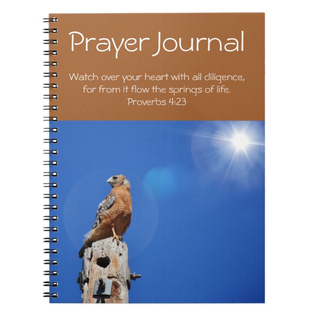 Caderno Espiral Red Hawk Wild Bird Prayer Diário (Frente)