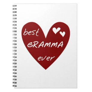 Caderno Espiral Red Heart Best Gramma Ever Gifts