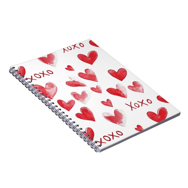 Caderno Espiral Red Hearts XOXO Love (Lado Direito)