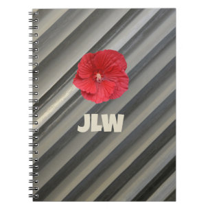 Caderno Espiral Red Hibiscus Bold Modern Strike Cinza Fumaça