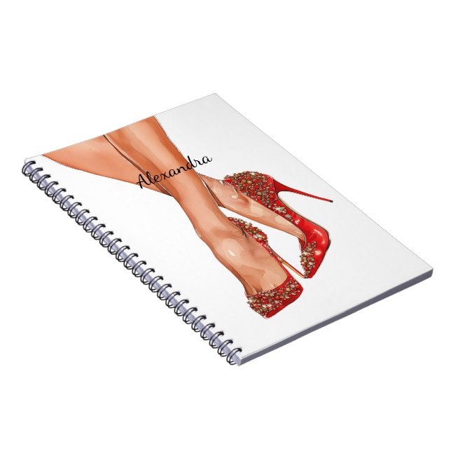 Caderno Espiral Red High Heel Shoes Legs (Lado Direito)