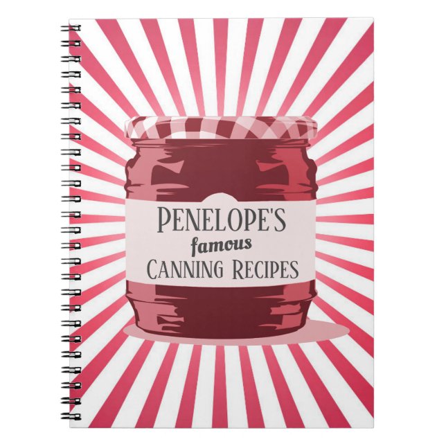 Caderno Espiral Red Jelly Jar Suas Famosas Receitas De Canning (Frente)
