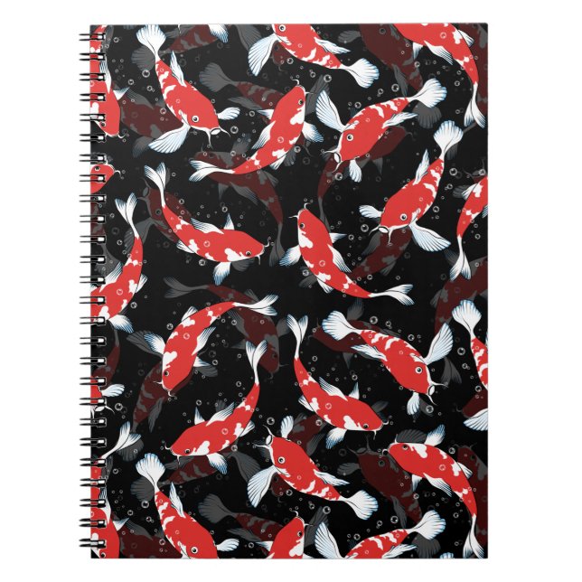 Caderno Espiral Red Koi Fish Pattern (Frente)