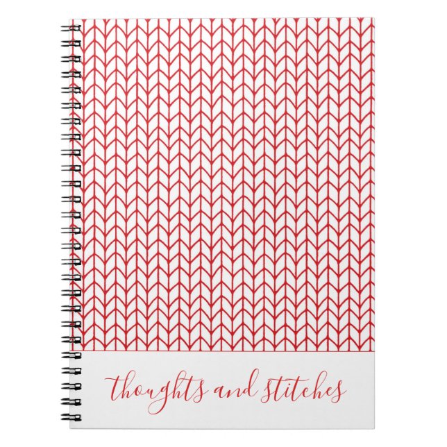 Caderno Espiral RED LINE KNIT 6.5x8.75 + Texto (Frente)
