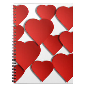Caderno Espiral Red Love Hearts
