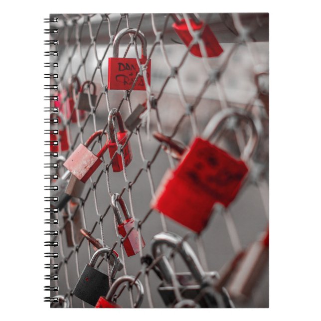 Caderno Espiral Red Love Padlocks (Frente)