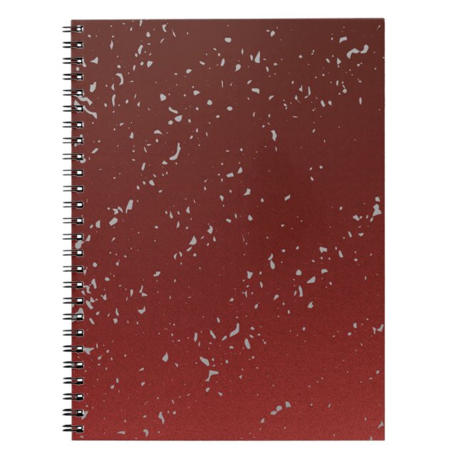 Caderno Espiral Red Ombre w Grey Specks Notebook Stylish Journal (Frente)