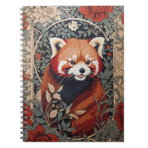 Red Panda Elegante William Morris Inspirou Floral